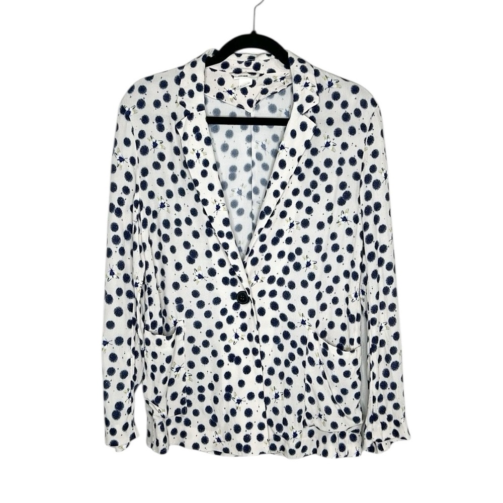 Anna Glover x H&M whimsical polka dot and insect print one button blazer size 2